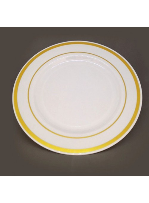 Pratos Refeição Descartáveis Luxo Dourado – 6 unidades