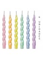 Vela De Aniversário Palito Espiral Candy Colors 6 Unidades