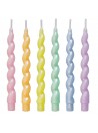 Vela De Aniversário Palito Espiral Candy Colors 6 Unidades