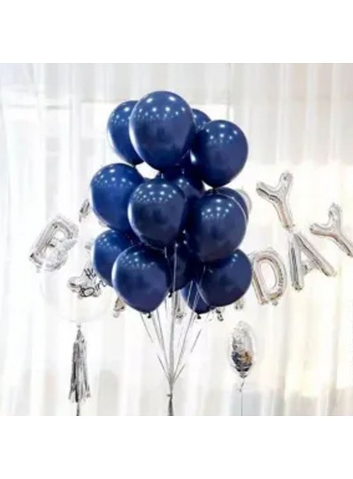 Balão de Látex Azul Naval Liso 11 Polegadas 27cm 50 Unidades