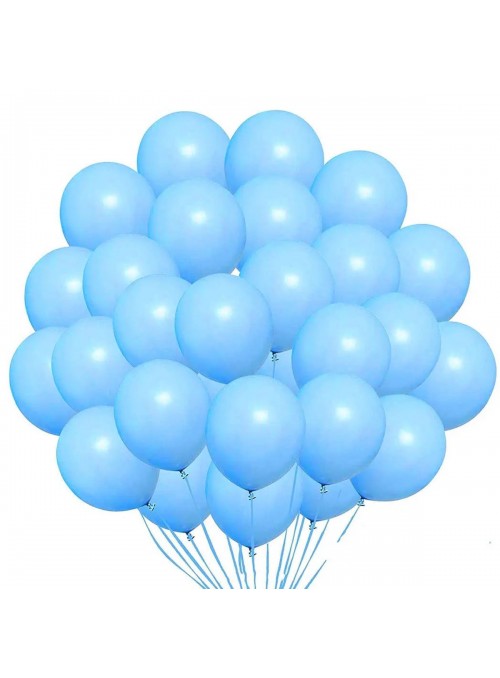 Balão de Látex Azul Claro Liso 11 Polegadas 27cm 50 Unidades