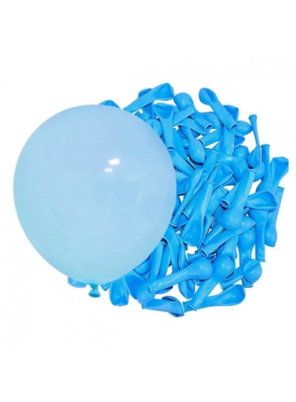 Balão de Látex Azul Claro Liso 11 Polegadas 27cm 50 Unidades
