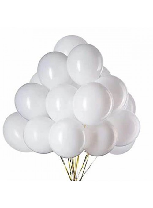 Balão de Látex Branco Liso 11 Polegadas 27cm 50 Unidades