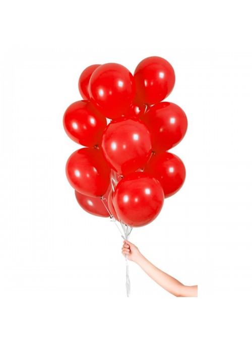 Balão de Látex Vermelho Liso 11 Polegadas 27cm 50 Unidades
