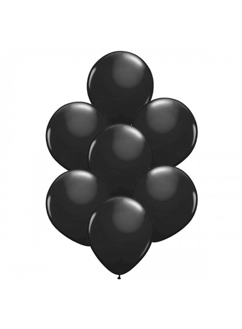 Balão de Látex Preto Liso 11 Polegadas 27cm 50 Unidades