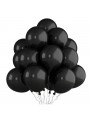 Balão de Látex Preto Liso 11 Polegadas 27cm 50 Unidades