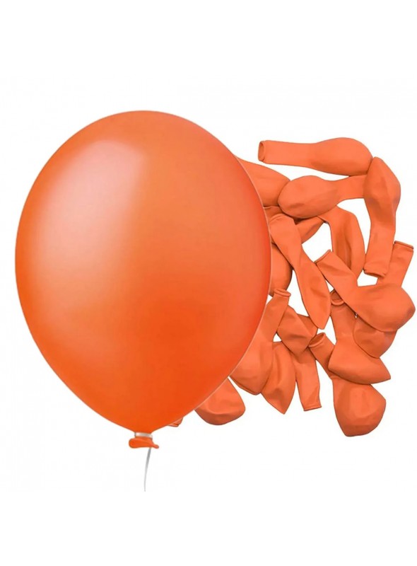Balão de Látex Laranja Liso 11 Polegadas 27cm 50 Unidades