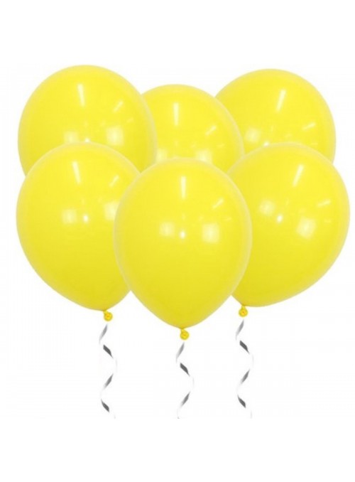 Balão de Látex Amarelo Liso 11 Polegadas 27cm 50 Unidades