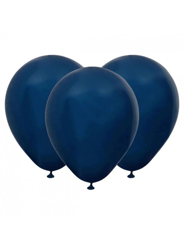 Balão de Látex Azul Naval Liso 5 Polegadas 12cm 50 Unidades
