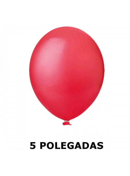 Balão de Látex Vermelho Liso 5 Polegadas 12cm 50 Unidades