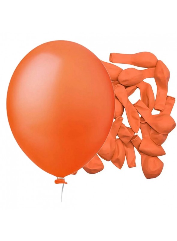 Balão de Látex Laranja Liso 5 Polegadas 12cm 50 Unidades