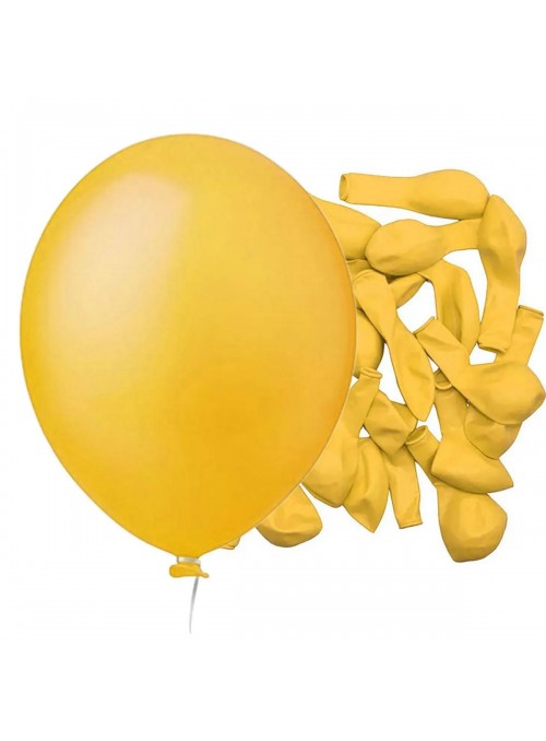 Balão de Látex Amarelo Liso 5 Polegadas 12cm 50 Unidades