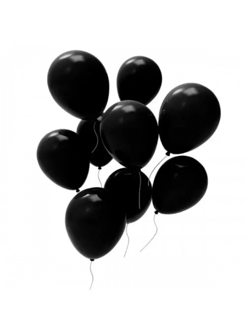 Balão de Látex Preto Liso 5 Polegadas 12cm 50 Unidades