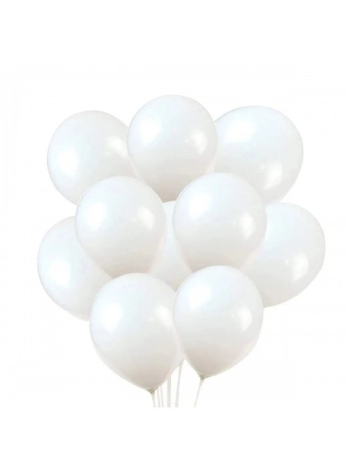 Balão de Látex Branco Liso 5 Polegadas 12cm 50 Unidades