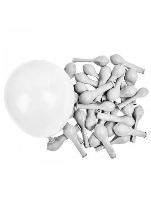 Balão de Látex Branco Liso 5 Polegadas 12cm 50 Unidades