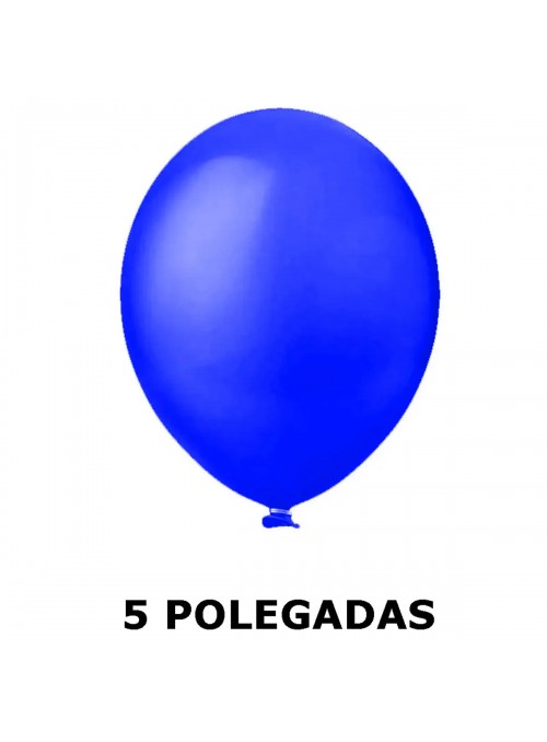 Balão de Látex Azul Liso 5 Polegadas 12cm 50 Unidades