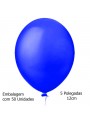 Balão de Látex Azul Liso 5 Polegadas 12cm 50 Unidades