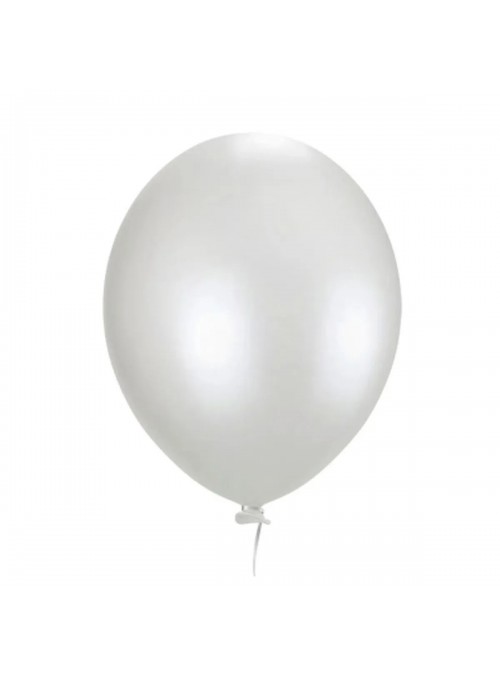 Balão de Látex Branco Perolizado Liso 5 Polegadas 12cm 25 Unidades