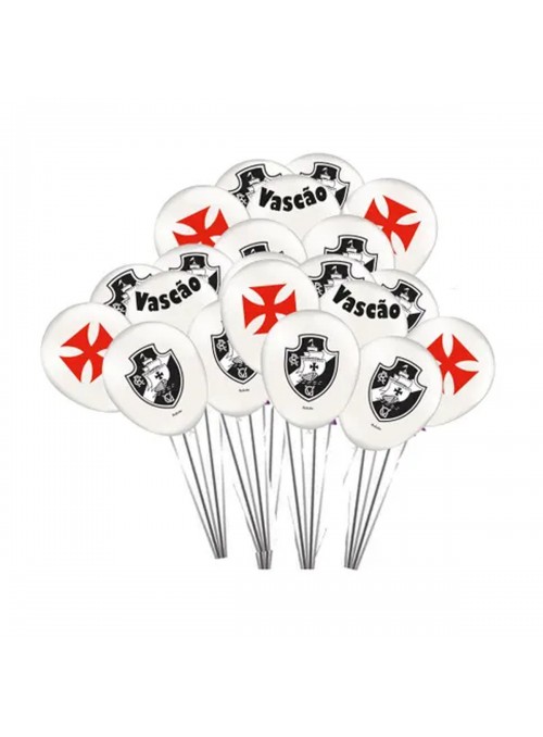 Balão de Látex Futebol Vasco da Gama 9 Polegadas 23cm Festcolor 25 Unidades