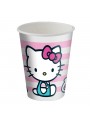 Prato e Copo de Papel Festa Hello Kitty Kit 8 Pratos e 8 Copos