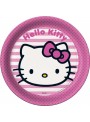 Prato e Copo de Papel Festa Hello Kitty Kit 8 Pratos e 8 Copos