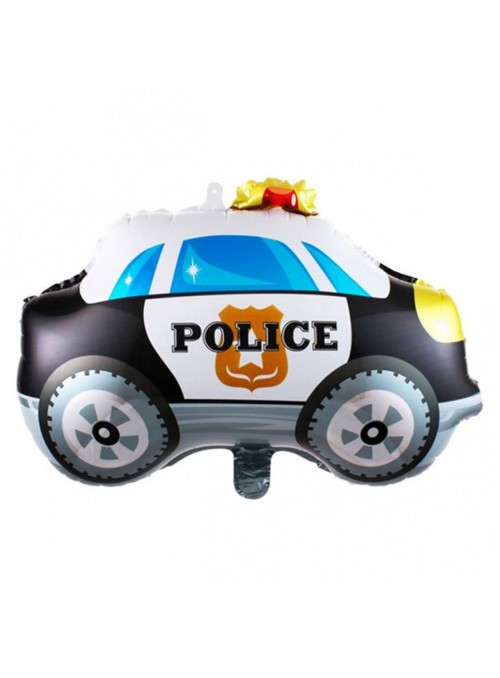 Balão Metalizado Carro de Policia 50 x 48cm Flutua com Gás Hélio