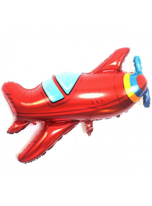 Balão Metalizado Avião Vermelho 53 X 94cm Flutua Gás Hélio
