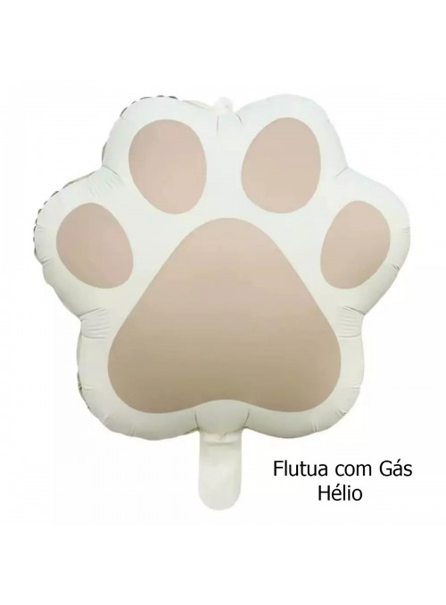 Balão Metalizado Patinha Cachorro Candy 45x52cm Festa Pet