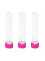 Lembrancinha Tubete Transparente E Rosa Pink 13cm 12 Unidades