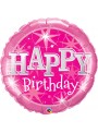 Balão Metalizado Happy Birthday Rosa – 1 unidade