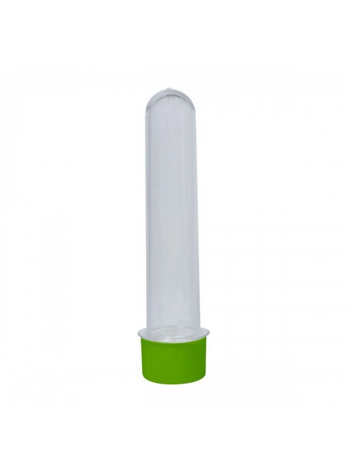 Lembrancinha Tubete Transparente E Verde Claro 13cm 12 Unidades