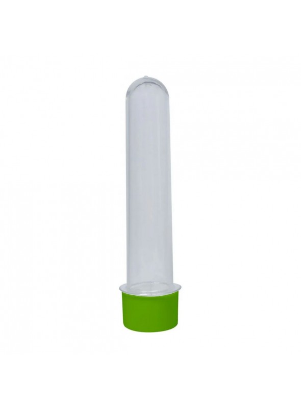 Lembrancinha Tubete Transparente E Verde Claro 13cm 12 Unidades