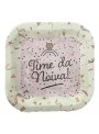 Prato de Papel Quadrado Despedida de Solteira 18cm Junco 8 Unidades