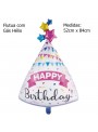 Balão Metalizado Feliz Aniversário Triângulo 52x84cm Flutua