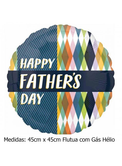 Balão Metalizado Feliz Dia Dos Pais Losango 45cm 18polegadas