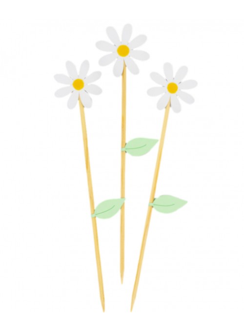 Topo para Bolo Flor Margarida 3 Unidades