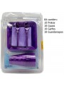 Kit Festa 10 Pessoas Descartáveis Roxo Prato Copo Garfo Guardanapo