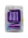 Kit Festa 10 Pessoas Descartáveis Roxo Prato Copo Garfo Guardanapo