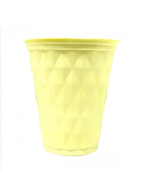 Kit Festa 10 Pessoas Descartáveis Amarelo Candy Prato Copo Garfo Guardanapo