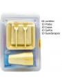 Kit Festa 10 Pessoas Descartáveis Amarelo Candy Prato Copo Garfo Guardanapo