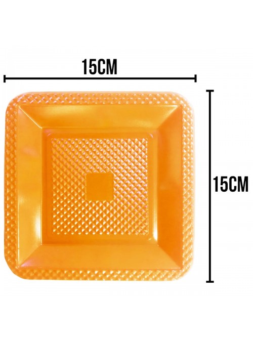 Kit Festa 10 Pessoas Descartáveis Laranja Prato Copo Garfo Guardanapo