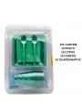 Kit Festa 10 Pessoas Descartáveis Verde Perolado Prato Copo Garfo Guardanapo