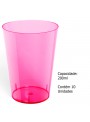 Copo Acrílico Resistente Rosa Neon 200ml 10unid Descartáveis