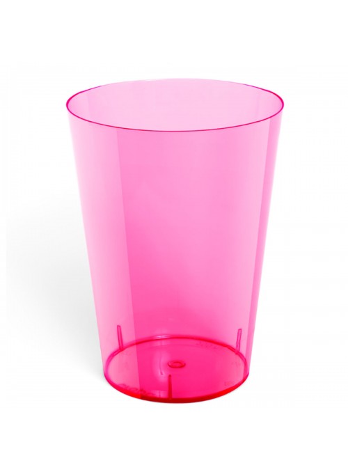 Copo Acrílico Resistente Rosa Neon 200ml 10unid Descartáveis