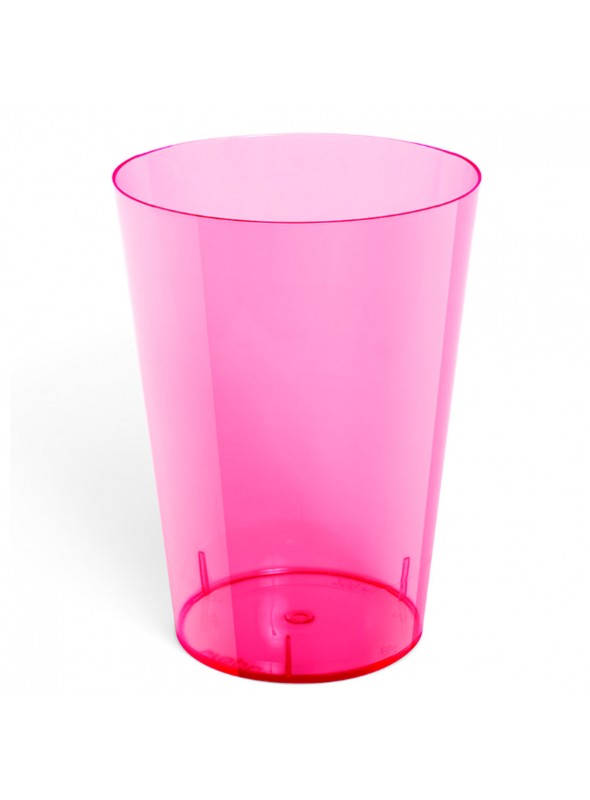 Copo Acrílico Resistente Rosa Neon 200ml 10unid Descartáveis