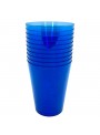 Copo Acrílico Resistente Azul 200ml 10unid Descartáveis
