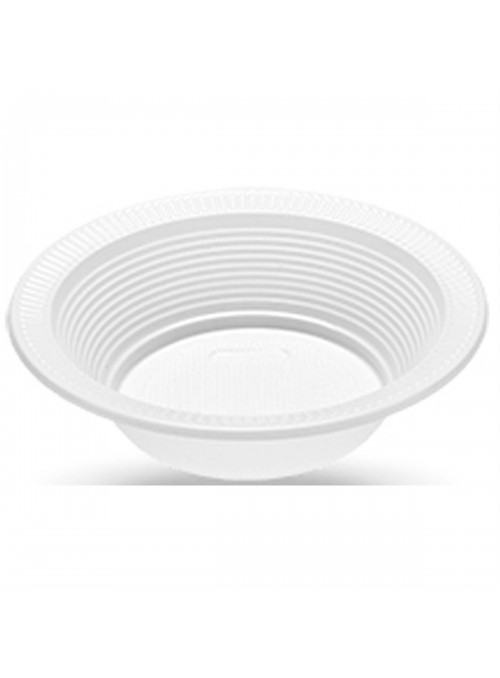 Prato Plástico Fundo Sobremesa Branco 15cm 10 Unidades