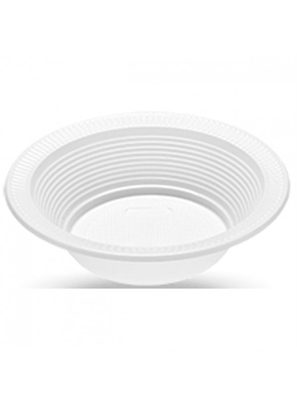 Prato Plástico Fundo Sobremesa Branco 15cm 10 Unidades