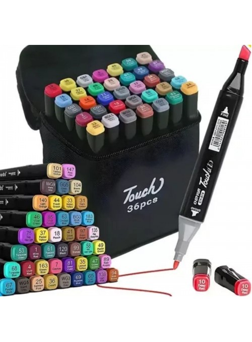 Canetinha Marcador Touch 36 Cores Para Colorir Duas Pontas
