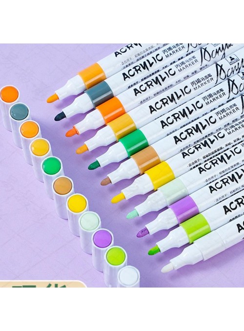 Canetinha Marcadora Tinta Acrílica 48 Cores Acrylic Marker